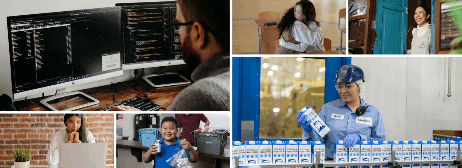 Collage of impact-driven activities