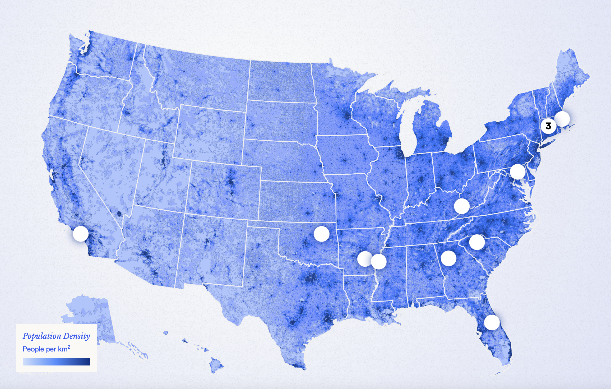 Blue toned image of the US map