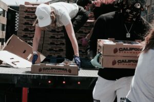 Coworkers helping